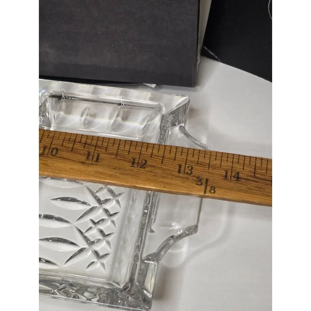 New Waterford Crystal Lismore 3-Part Handled Serving Tray with Box